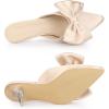 imageAllegra K Womens Bow Heels Satin Pointed Toe Stiletto Heels MulesChampagne