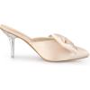 imageAllegra K Womens Bow Heels Satin Pointed Toe Stiletto Heels MulesChampagne