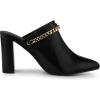 imageAllegra K Womens Chain Mule Slides for Woman Pointed Toe Slip on Block Heel Slide MulesBlack
