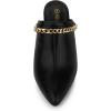 imageAllegra K Womens Chain Mule Slides for Woman Pointed Toe Slip on Block Heel Slide MulesBlack