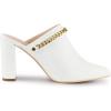 imageAllegra K Womens Chain Mule Slides for Woman Pointed Toe Slip on Block Heel Slide MulesWhite