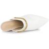 imageAllegra K Womens Chain Mule Slides for Woman Pointed Toe Slip on Block Heel Slide MulesWhite
