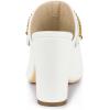 imageAllegra K Womens Chain Mule Slides for Woman Pointed Toe Slip on Block Heel Slide MulesWhite