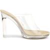 imageAllegra K Womens Clear Heel Platform Open Toe Chunky Heels Slides SandalsBeige