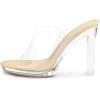 imageAllegra K Womens Clear Heel Platform Open Toe Chunky Heels Slides SandalsBeige