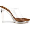 imageAllegra K Womens Clear Heel Platform Open Toe Chunky Heels Slides SandalsBrown