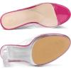 imageAllegra K Womens Clear Heel Platform Open Toe Chunky Heels Slides SandalsHot Pinkpu