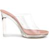 imageAllegra K Womens Clear Heel Platform Open Toe Chunky Heels Slides SandalsPink