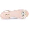 imageAllegra K Womens Clear Slingback Flower Rhinestone Peep Toe Heels SandalsBeige