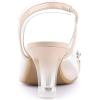 imageAllegra K Womens Clear Slingback Flower Rhinestone Peep Toe Heels SandalsBeige