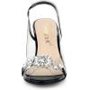 imageAllegra K Womens Clear Slingback Flower Rhinestone Peep Toe Heels SandalsBlack