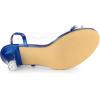 imageAllegra K Womens Clear Slingback Flower Rhinestone Peep Toe Heels SandalsBlue