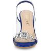 imageAllegra K Womens Clear Slingback Flower Rhinestone Peep Toe Heels SandalsBlue