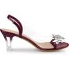 imageAllegra K Womens Clear Slingback Flower Rhinestone Peep Toe Heels SandalsBurgundy