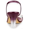 imageAllegra K Womens Clear Slingback Flower Rhinestone Peep Toe Heels SandalsBurgundy