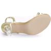 imageAllegra K Womens Clear Slingback Flower Rhinestone Peep Toe Heels SandalsGold