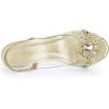 imageAllegra K Womens Clear Slingback Flower Rhinestone Peep Toe Heels SandalsGold