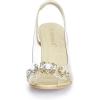 imageAllegra K Womens Clear Slingback Flower Rhinestone Peep Toe Heels SandalsGold