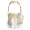 imageAllegra K Womens Clear Slingback Flower Rhinestone Peep Toe Heels SandalsGold