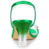 imageAllegra K Womens Clear Slingback Flower Rhinestone Peep Toe Heels SandalsGrass Green