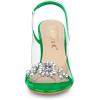 imageAllegra K Womens Clear Slingback Flower Rhinestone Peep Toe Heels SandalsGrass Green