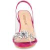 imageAllegra K Womens Clear Slingback Flower Rhinestone Peep Toe Heels SandalsHot Pink