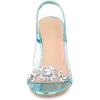 imageAllegra K Womens Clear Slingback Flower Rhinestone Peep Toe Heels SandalsLake Blue
