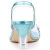 imageAllegra K Womens Clear Slingback Flower Rhinestone Peep Toe Heels SandalsLake Blue
