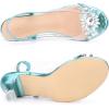 imageAllegra K Womens Clear Slingback Flower Rhinestone Peep Toe Heels SandalsLake Blue