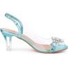 imageAllegra K Womens Clear Slingback Flower Rhinestone Peep Toe Heels SandalsLake Blue