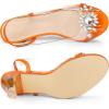 imageAllegra K Womens Clear Slingback Flower Rhinestone Peep Toe Heels SandalsOrange