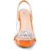 imageAllegra K Womens Clear Slingback Flower Rhinestone Peep Toe Heels SandalsOrange