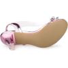 imageAllegra K Womens Clear Slingback Flower Rhinestone Peep Toe Heels SandalsPink
