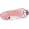 imageAllegra K Womens Clear Slingback Flower Rhinestone Peep Toe Heels SandalsPink