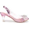 imageAllegra K Womens Clear Slingback Flower Rhinestone Peep Toe Heels SandalsPink