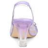 imageAllegra K Womens Clear Slingback Flower Rhinestone Peep Toe Heels SandalsPurple