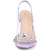 imageAllegra K Womens Clear Slingback Flower Rhinestone Peep Toe Heels SandalsPurple
