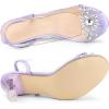 imageAllegra K Womens Clear Slingback Flower Rhinestone Peep Toe Heels SandalsPurple