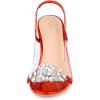 imageAllegra K Womens Clear Slingback Flower Rhinestone Peep Toe Heels SandalsRed