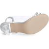 imageAllegra K Womens Clear Slingback Flower Rhinestone Peep Toe Heels SandalsSilver
