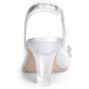 imageAllegra K Womens Clear Slingback Flower Rhinestone Peep Toe Heels SandalsSilver