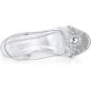 imageAllegra K Womens Clear Slingback Flower Rhinestone Peep Toe Heels SandalsSilver