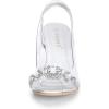 imageAllegra K Womens Clear Slingback Flower Rhinestone Peep Toe Heels SandalsSilver