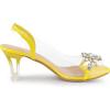 imageAllegra K Womens Clear Slingback Flower Rhinestone Peep Toe Heels SandalsYellow