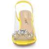 imageAllegra K Womens Clear Slingback Flower Rhinestone Peep Toe Heels SandalsYellow