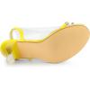 imageAllegra K Womens Clear Slingback Flower Rhinestone Peep Toe Heels SandalsYellow