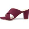 imageAllegra K Womens Crisscross Strap Block Heel Slide SandalsBurgundy