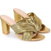 imageAllegra K Womens Crisscross Strap Slip on Block Heel Slide SandalsGold