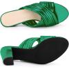 imageAllegra K Womens Crisscross Strap Slip on Block Heel Slide SandalsGreen