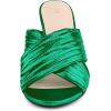 imageAllegra K Womens Crisscross Strap Slip on Block Heel Slide SandalsGreen